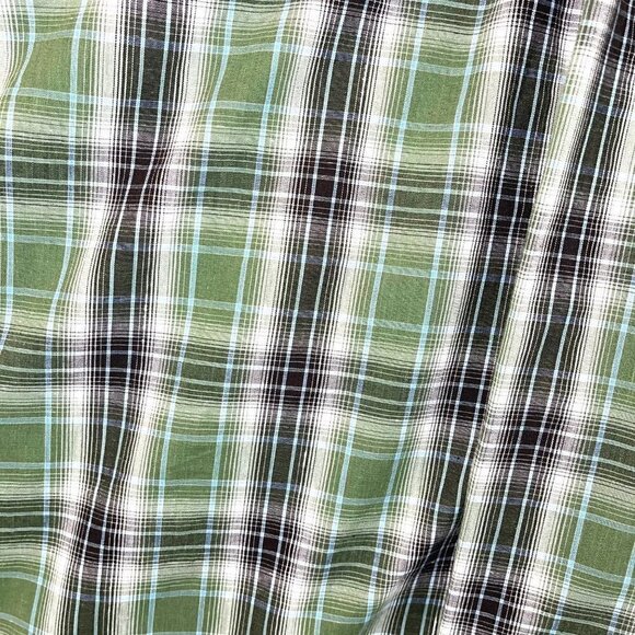 Wrangler Western Fashion Snap Shirt Mens Size XXL Vintage Long Sleeve Green Gray - Picture 9 of 13